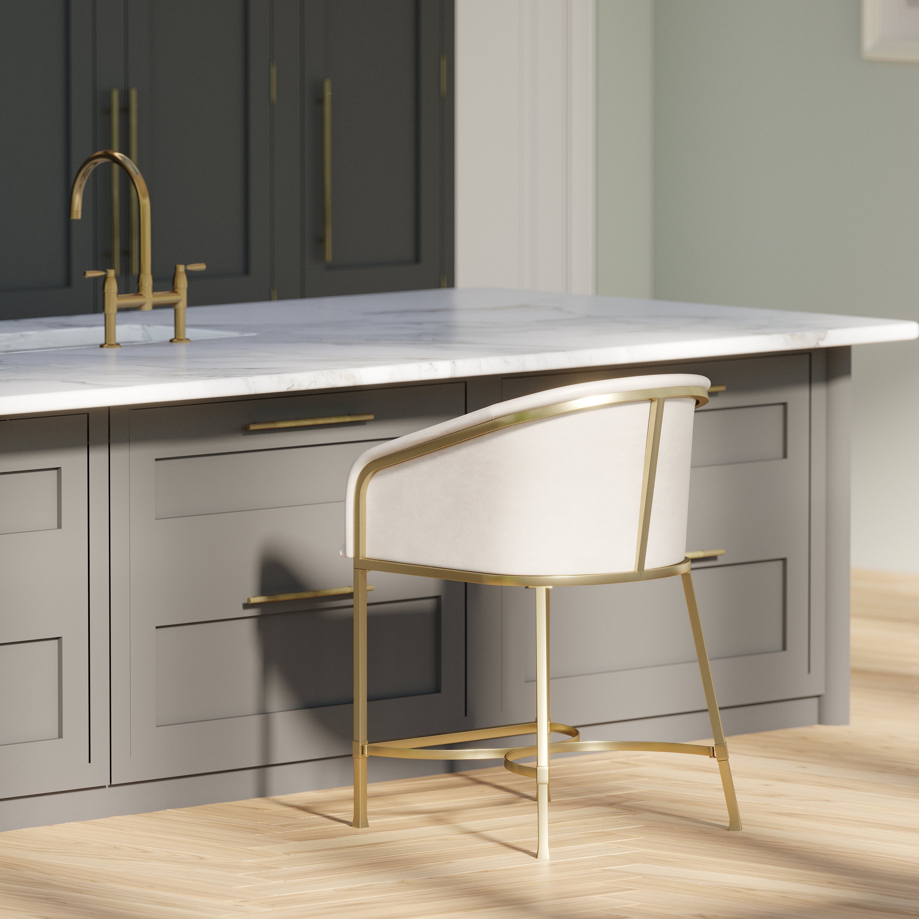 Greensboro Barstool in White