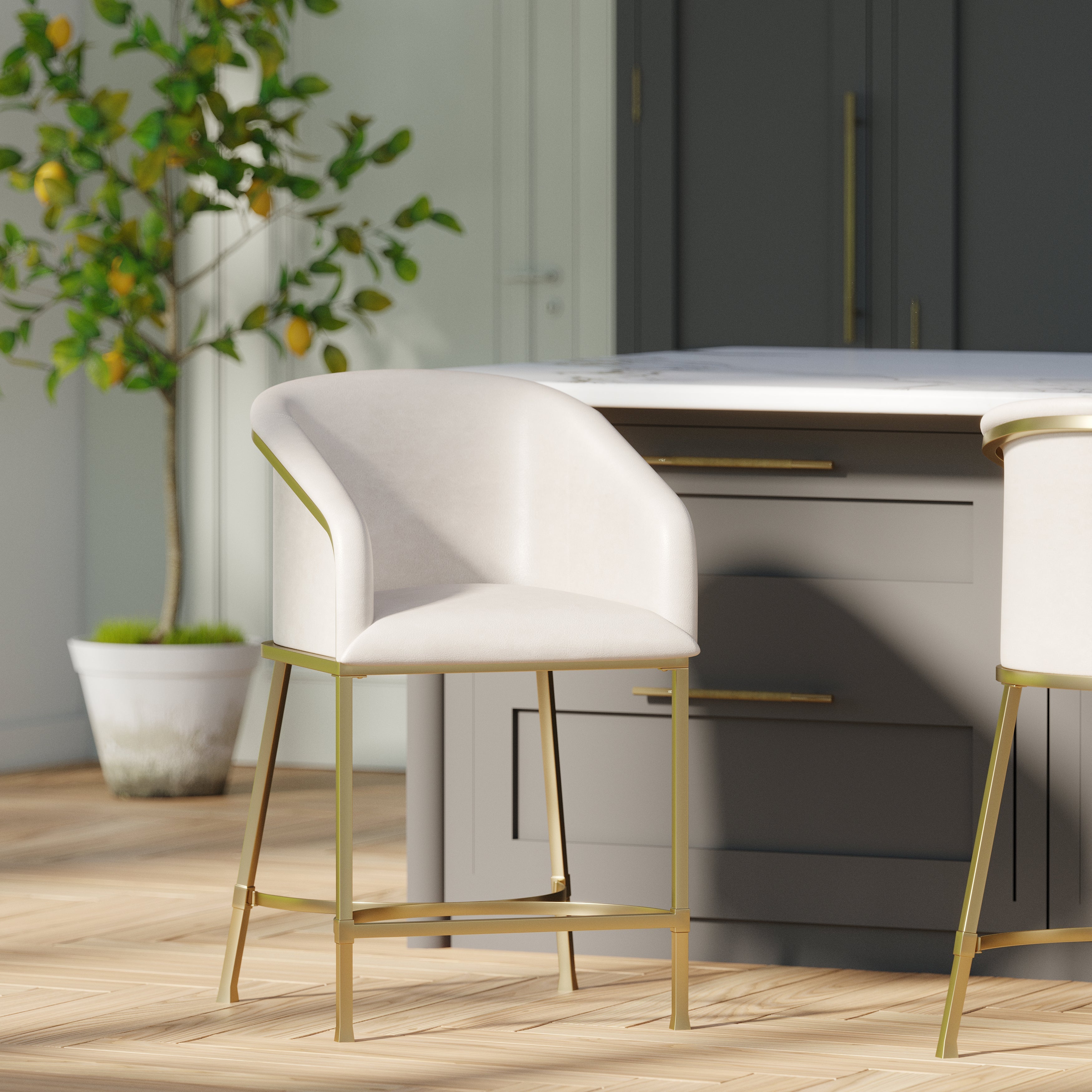 Greensboro Barstool in White