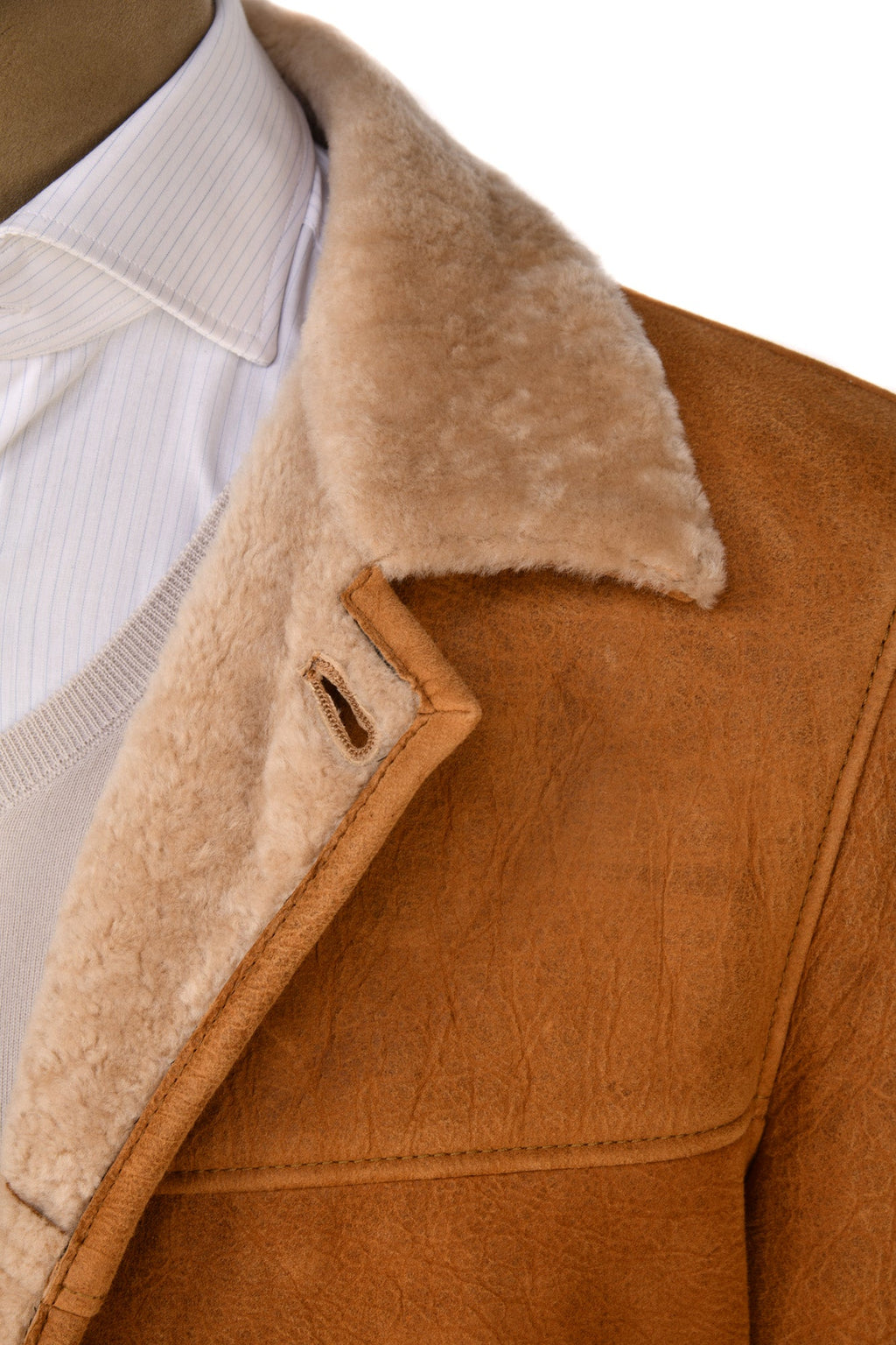 Hettabretz Leather Shearling Overcoat