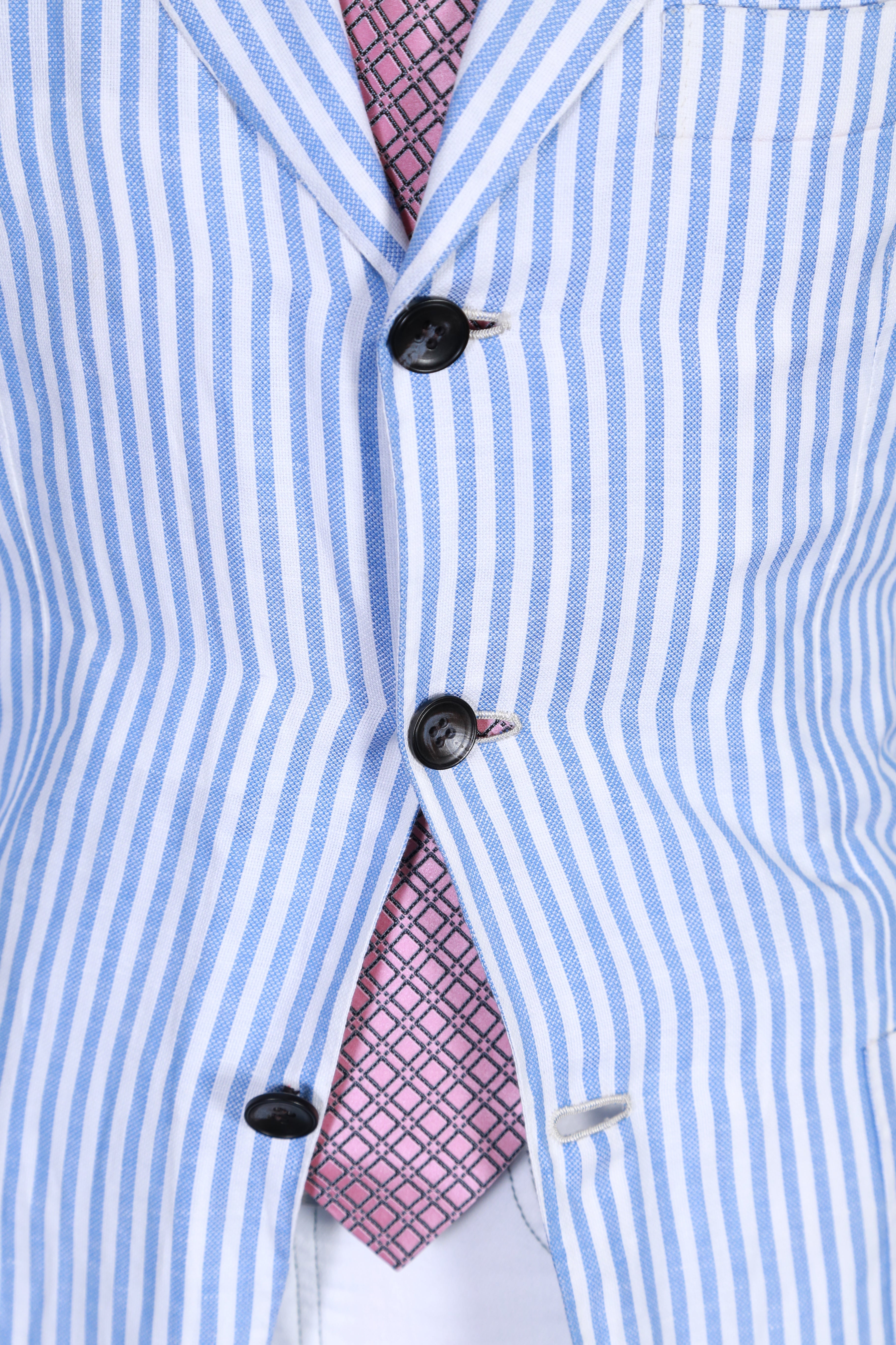 Kiton Striped Cotton-Linen Sport Jacket