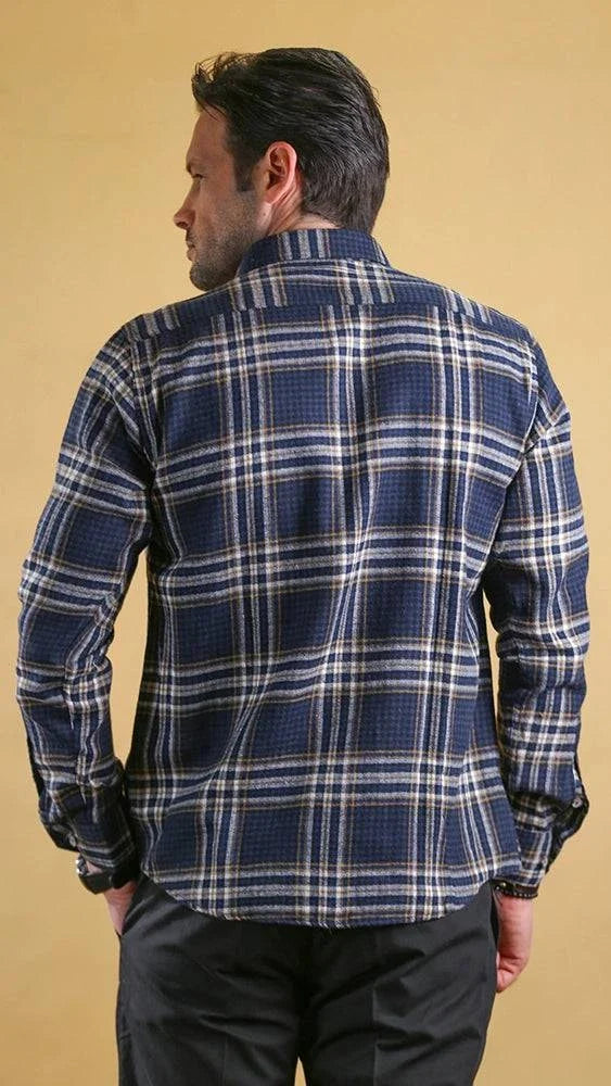 The Woodsman Shirt(Navy Plaid)