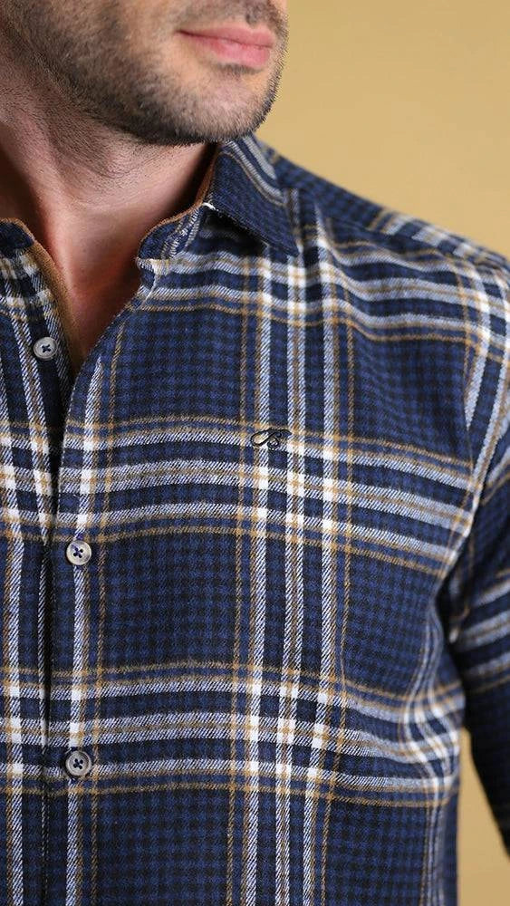 The Woodsman Shirt(Navy Plaid)