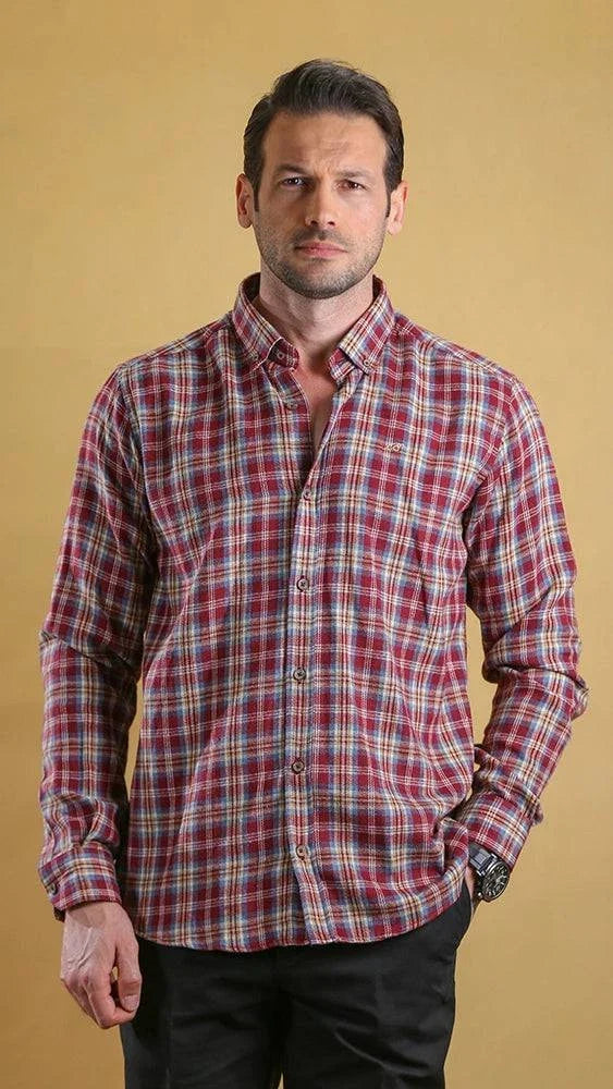 The Woodsman Shirt(Crimson Plaid)