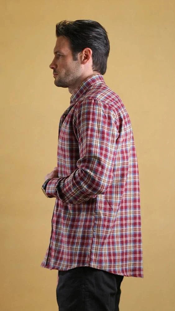 The Woodsman Shirt(Crimson Plaid)
