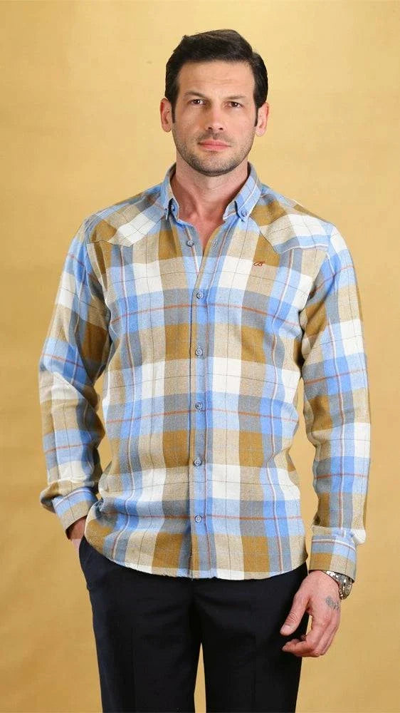The Woodsman Shirt(Blue&Pea Plaid)