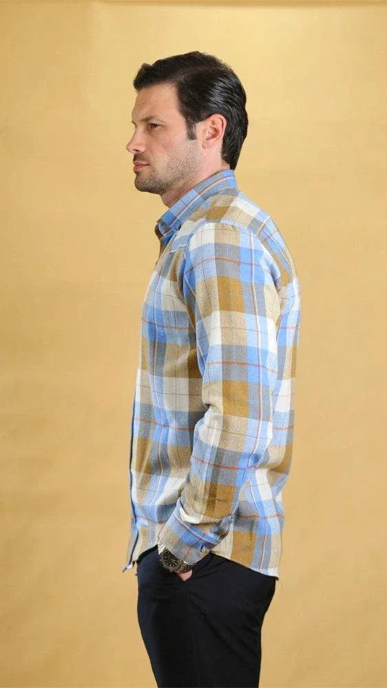 The Woodsman Shirt(Blue&Pea Plaid)