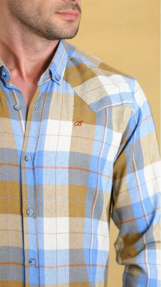 The Woodsman Shirt(Blue&Pea Plaid)