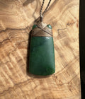 Dark Green Jade Adze Pendant, 50mm