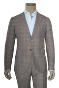 Isaia Windowpane Box Check Wool-Silk Suit