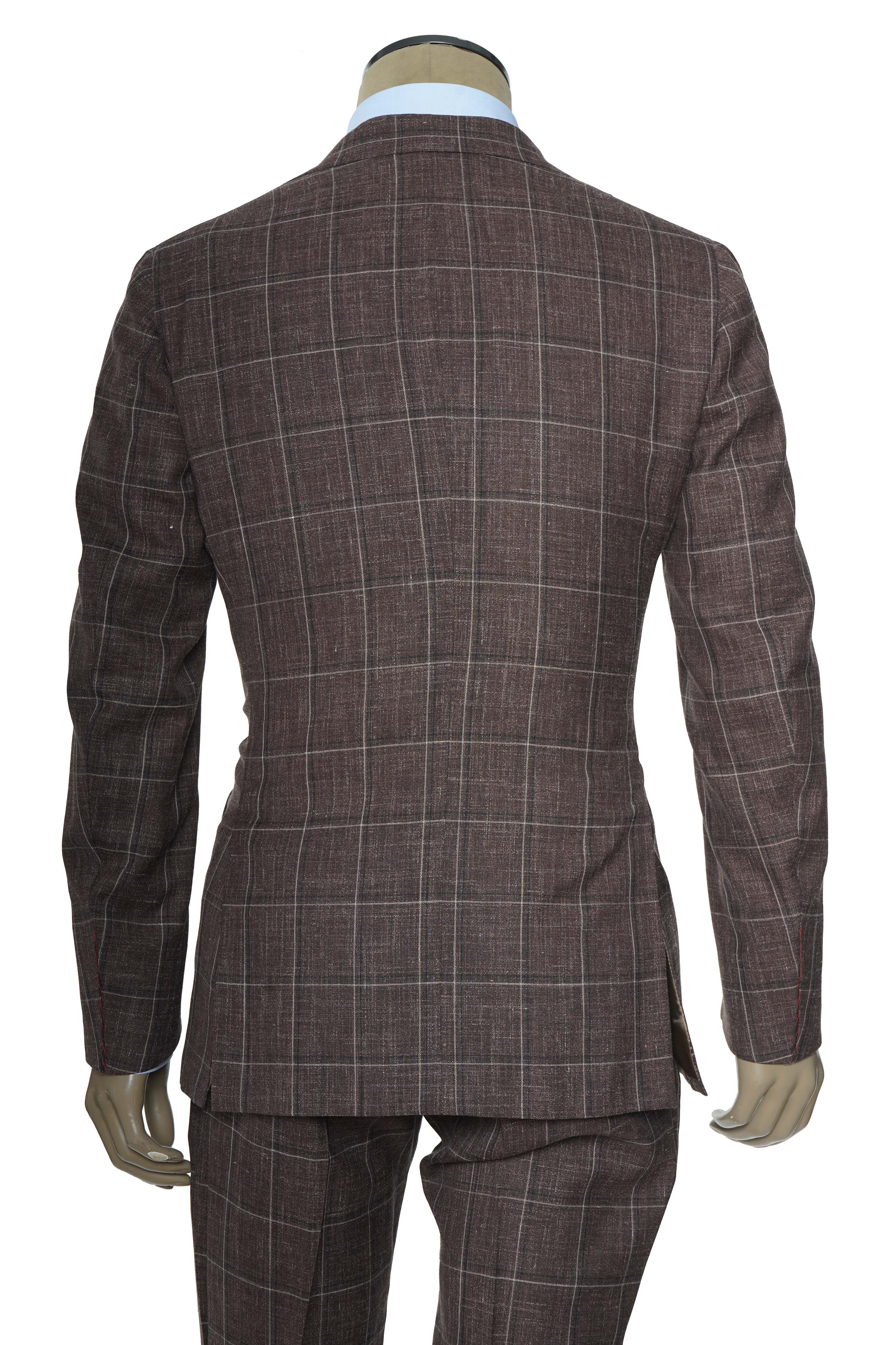 Isaia Double Windowpane Wool-Silk-Linen Suit