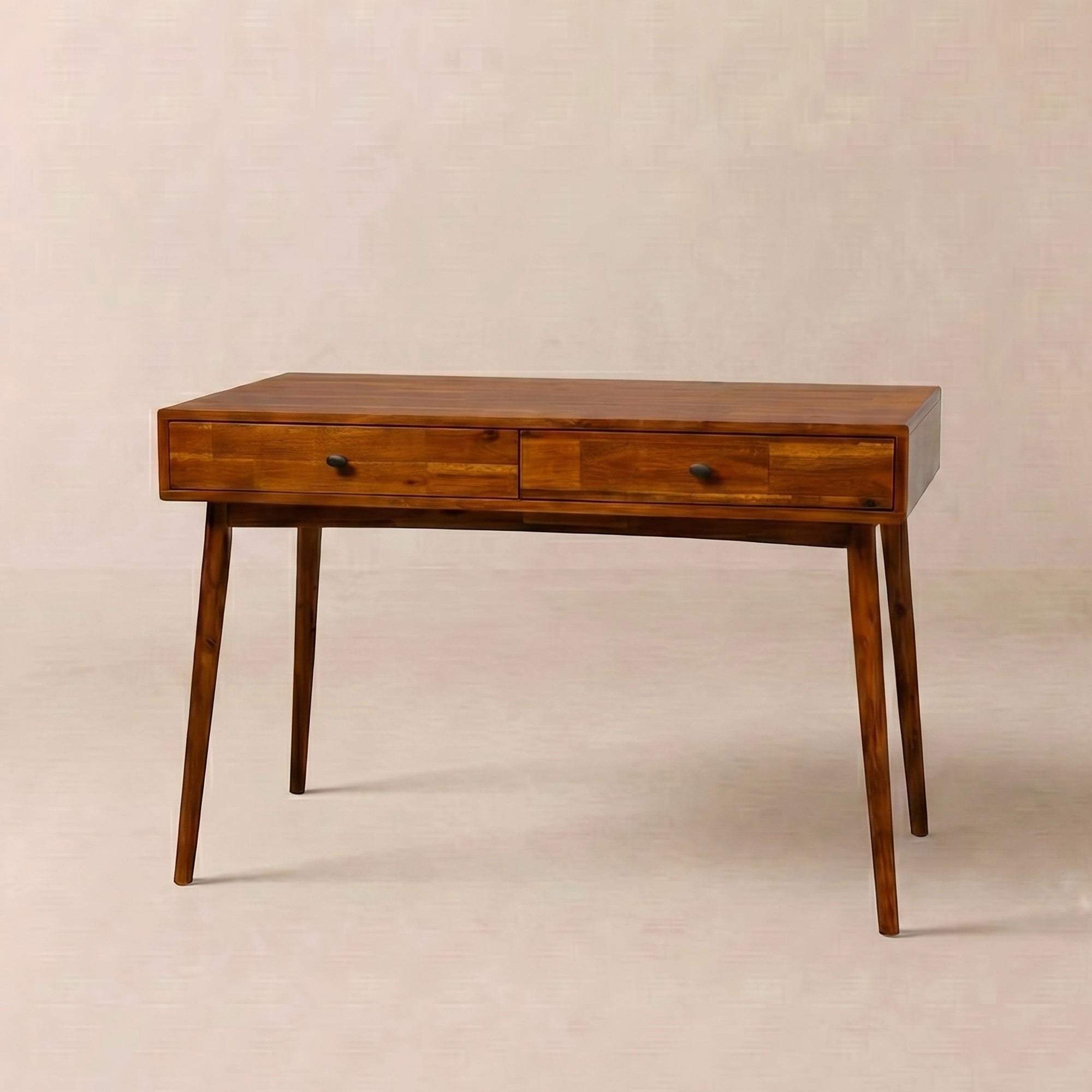 Acacia Lagom 48" Solid Wood Work Desk with Drawers for Functional Home Office