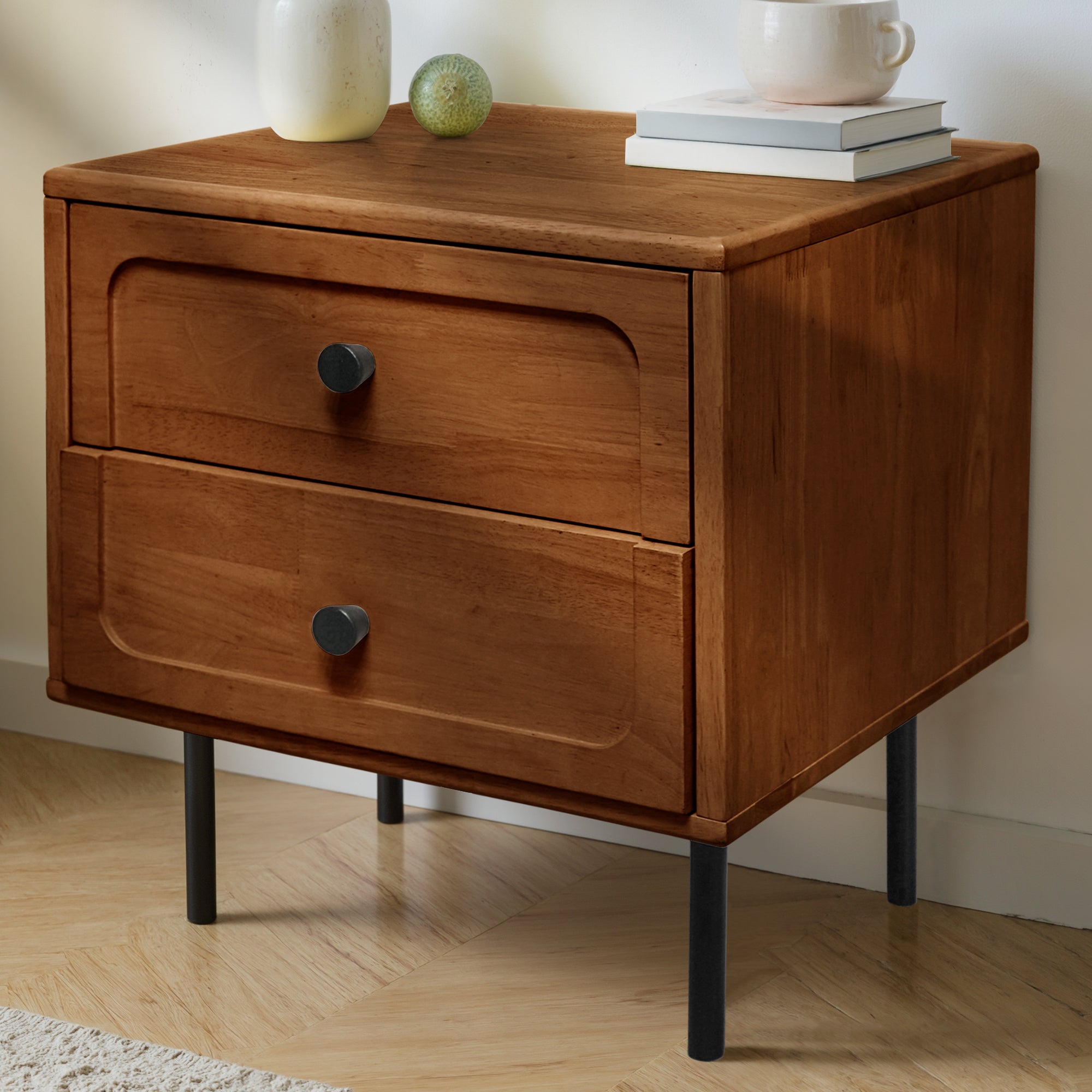 Savana Solid Wood 2-Drawer Nightstand