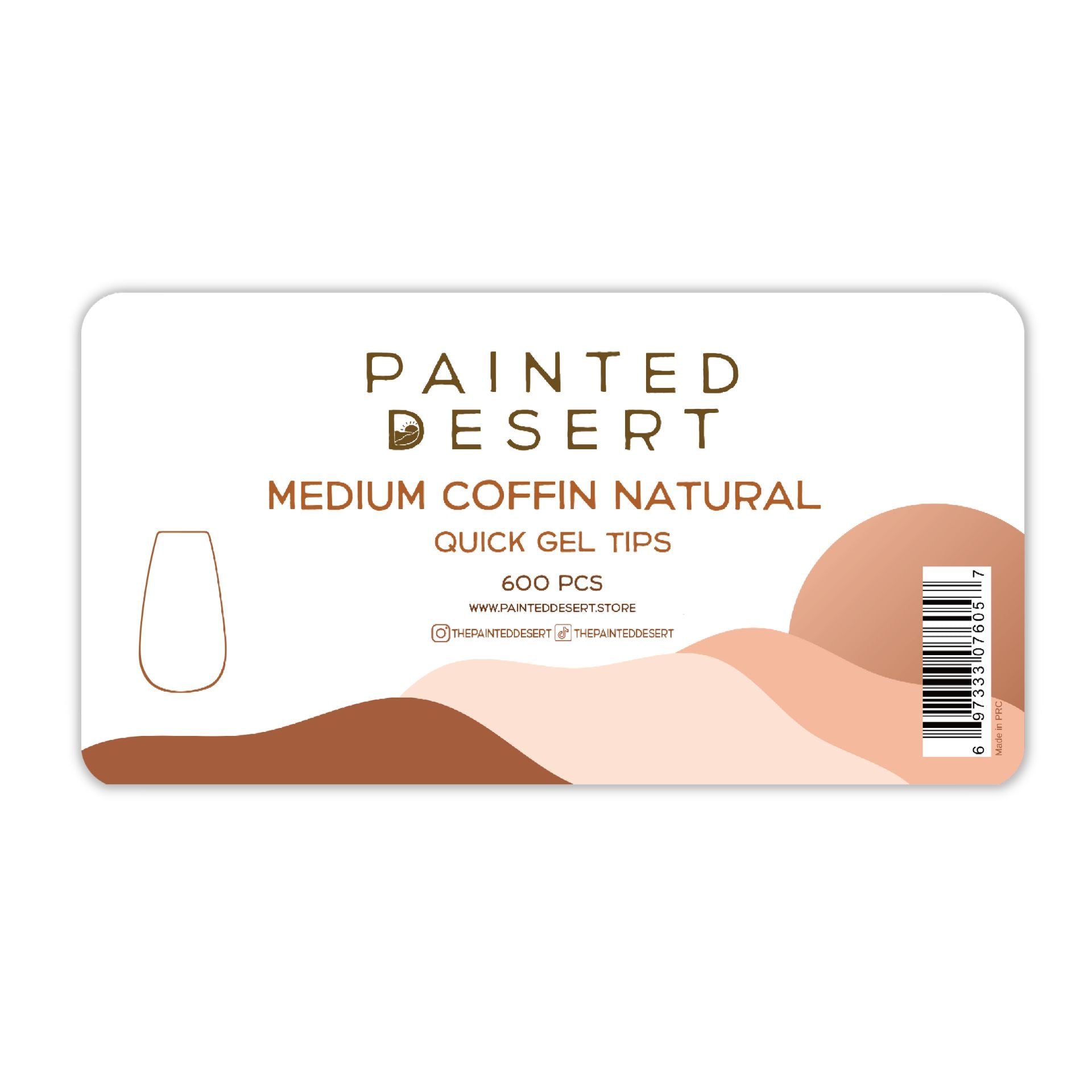 Medium Coffin NATURAL Quick Gel Tips