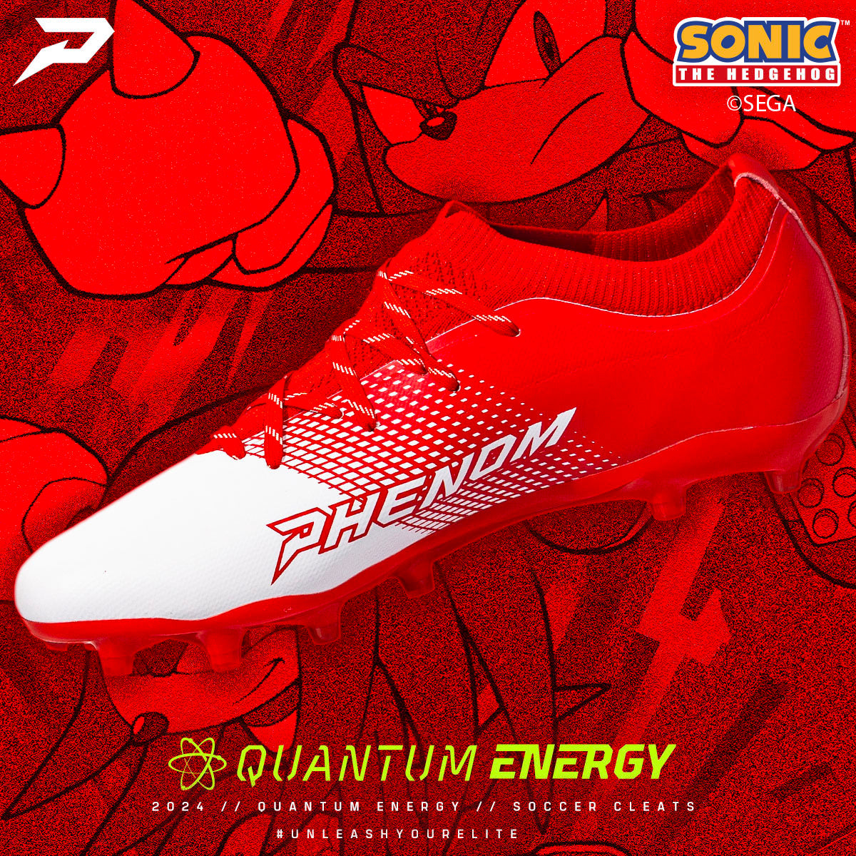 Knuckles the Echidna Flag Football Cleats - Quantum Energy by Phenom Elite