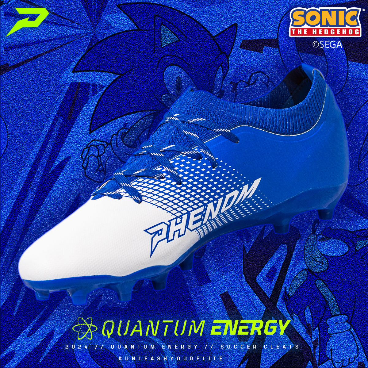 Sonic the Hedgehog Flag Football Cleats - Quantum Energy by Phenom Elite