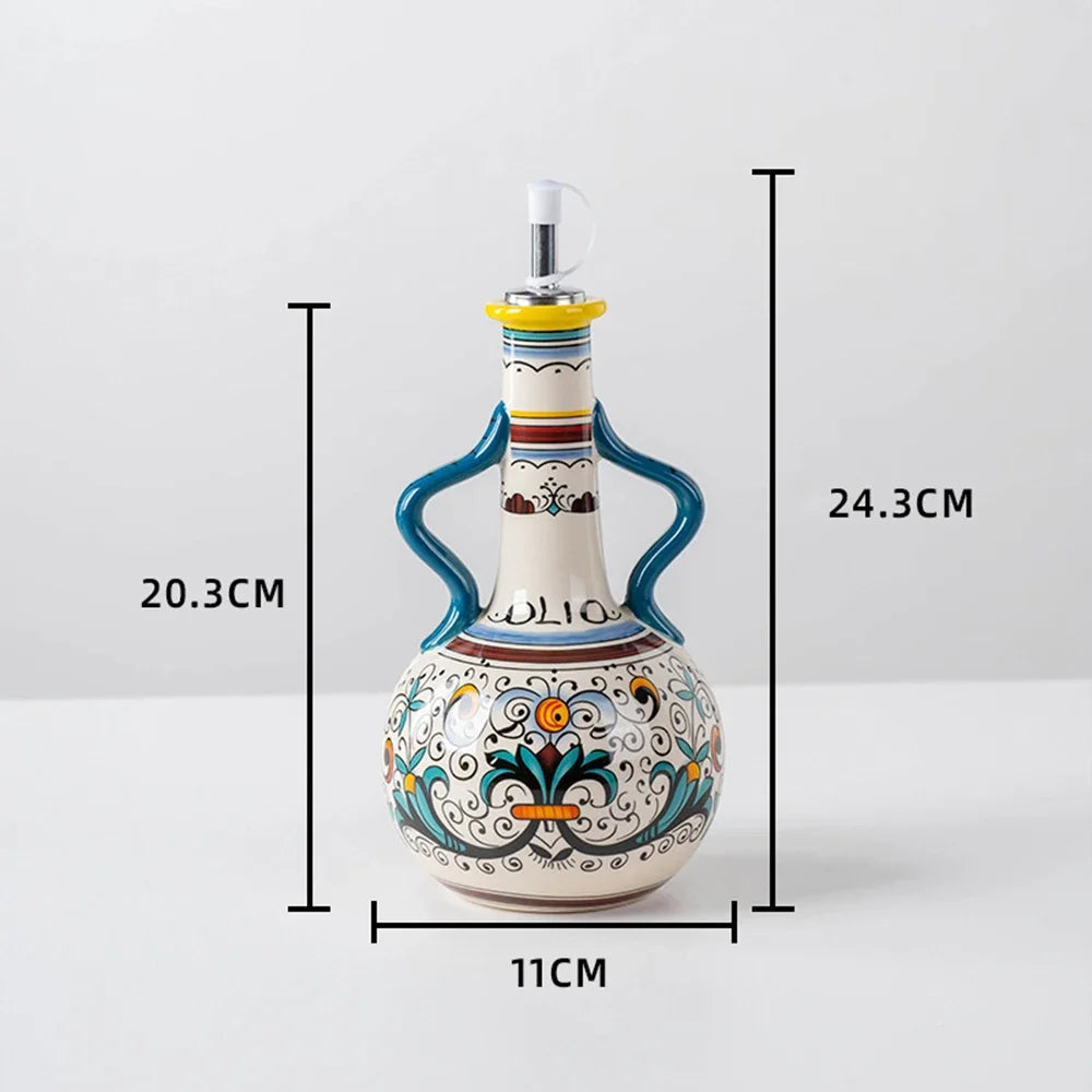 Olio d'Oliva Hand-Painted Ceramic Oil Dispenser