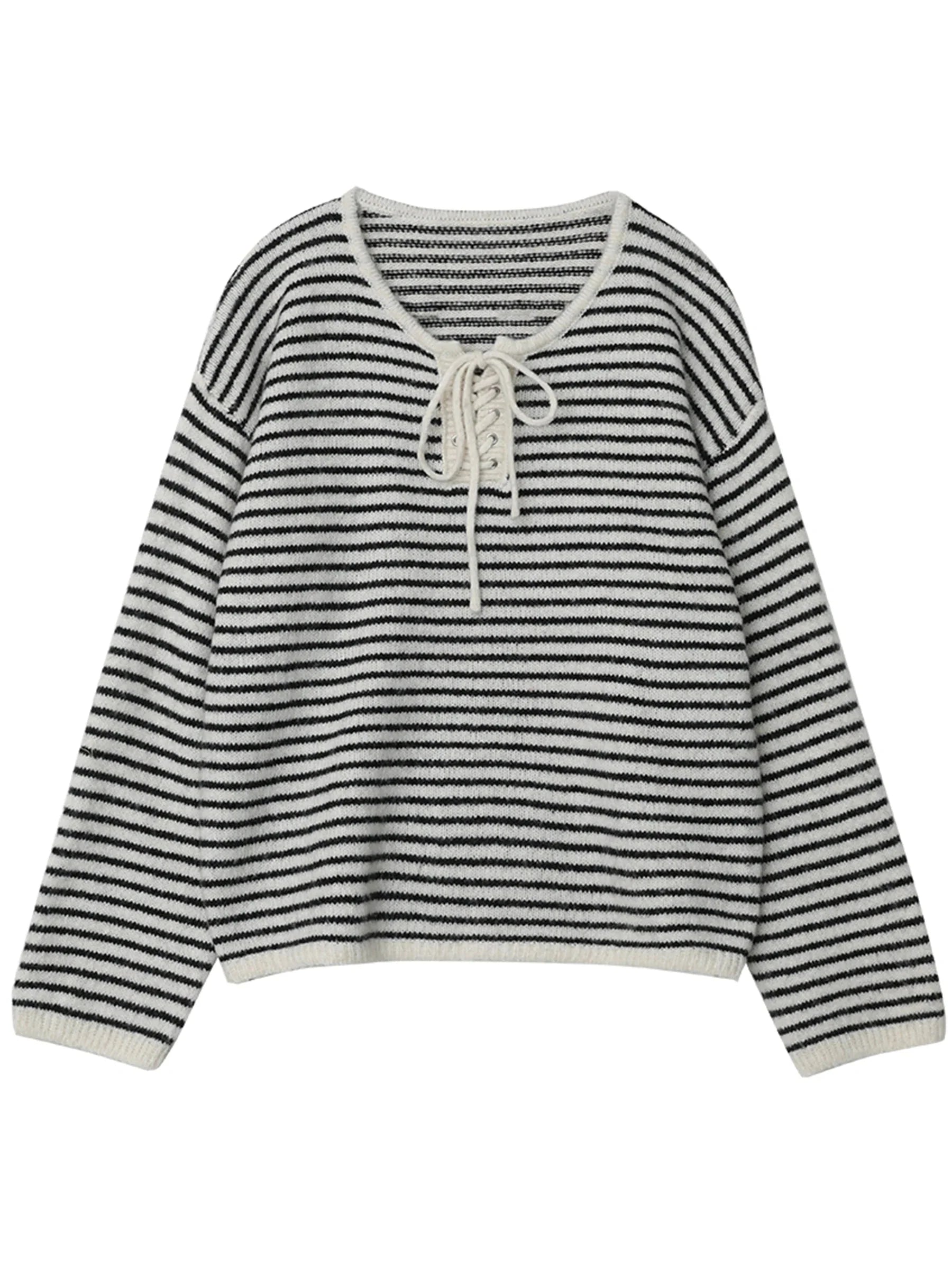 Retro Striped Pullover Loose Autumn & Winter Jumper