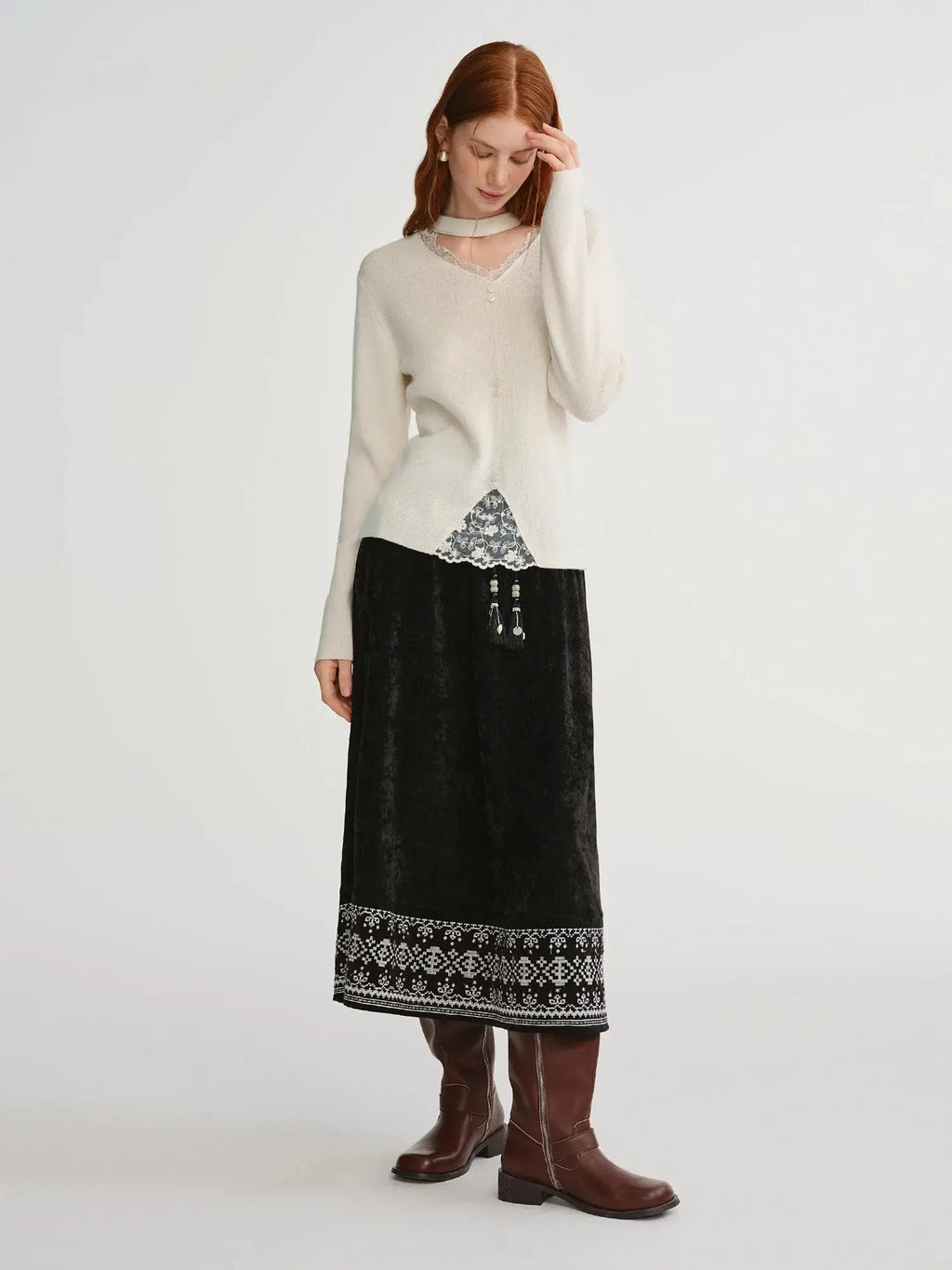 Plus-Size Wool Blend V-Neck Sweater