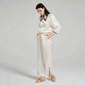 Contrast Silk Pajama Set Long-Sleeve Women's Sleepwear
