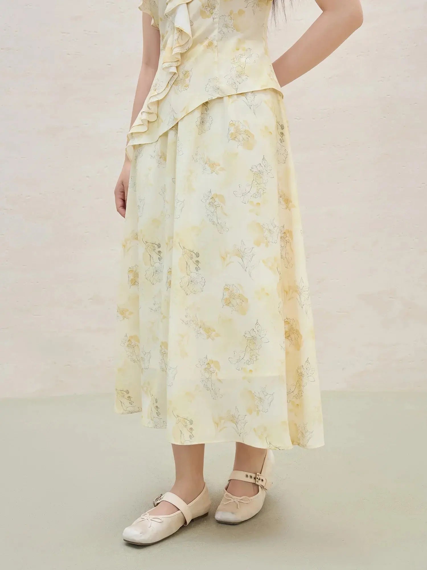 Plus Size Ruffled Top and Skirt Ensemble