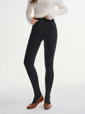 Slimming Vertical Texture Leggings with Stocking Feet