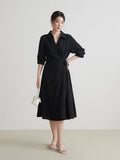 Wrap V-Neck A-Line Dress Half Sleeve Summer Maxi