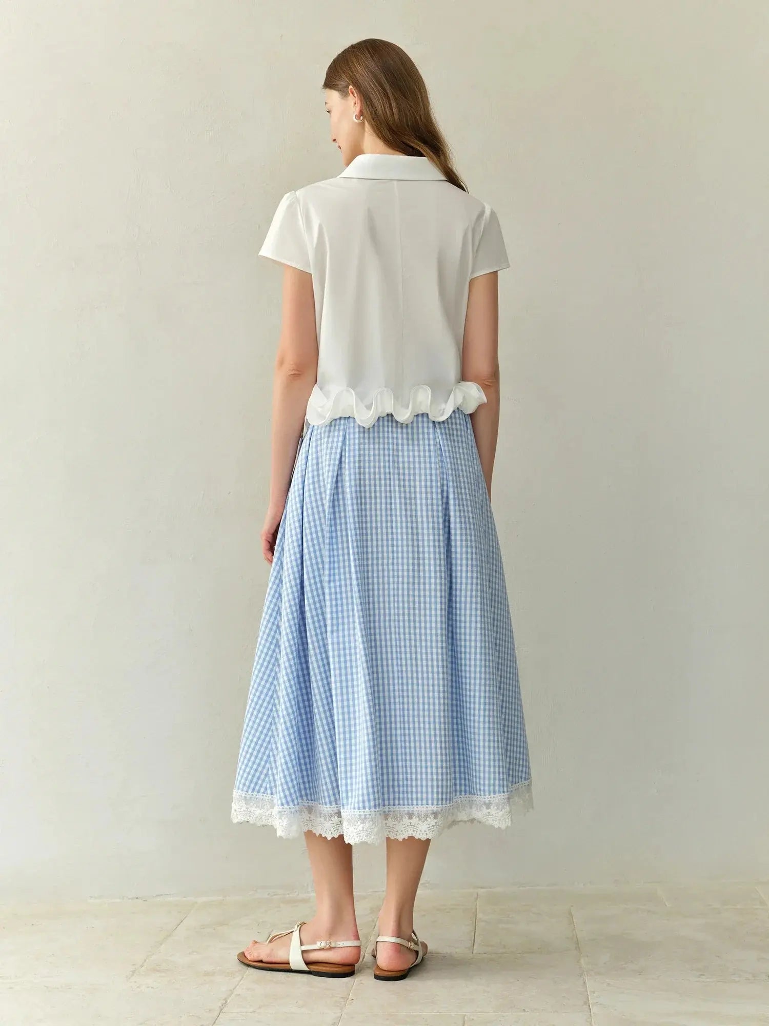 Plus Size Checkered Summer Skirt