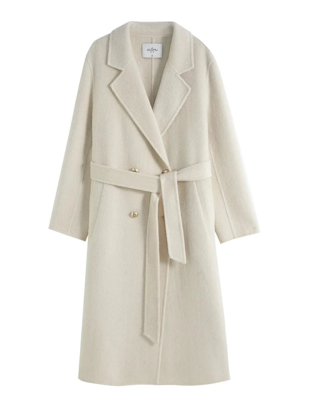 Luxury Casual Textured Woolen Coat with Fur Detail