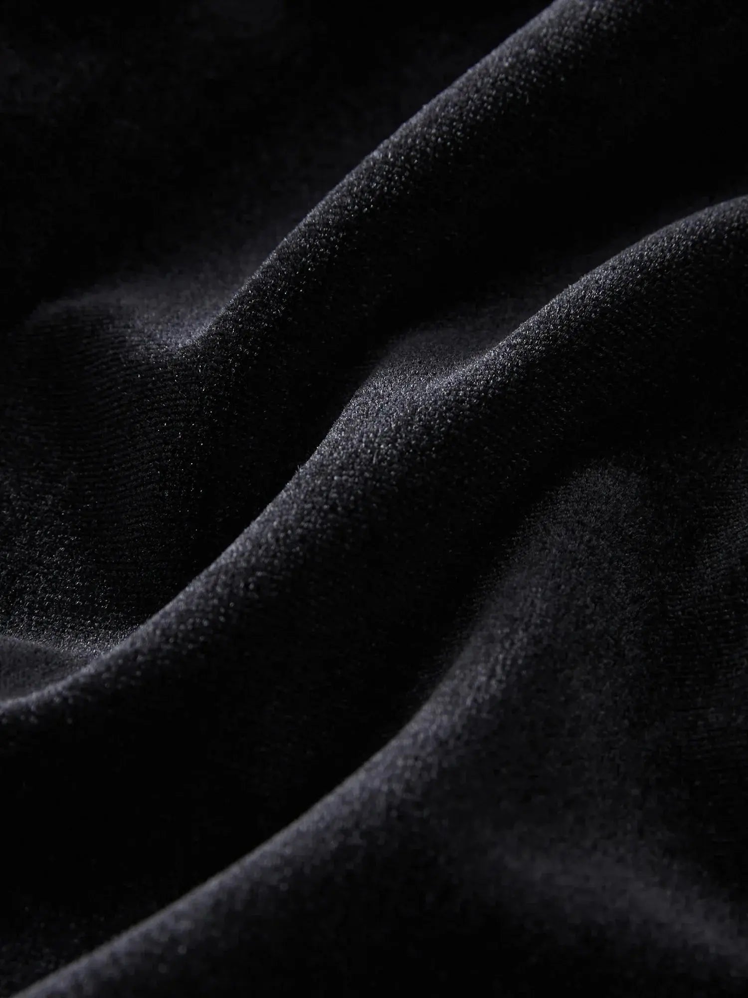 Elegant Black Velvet Long Dress with Polo Neck