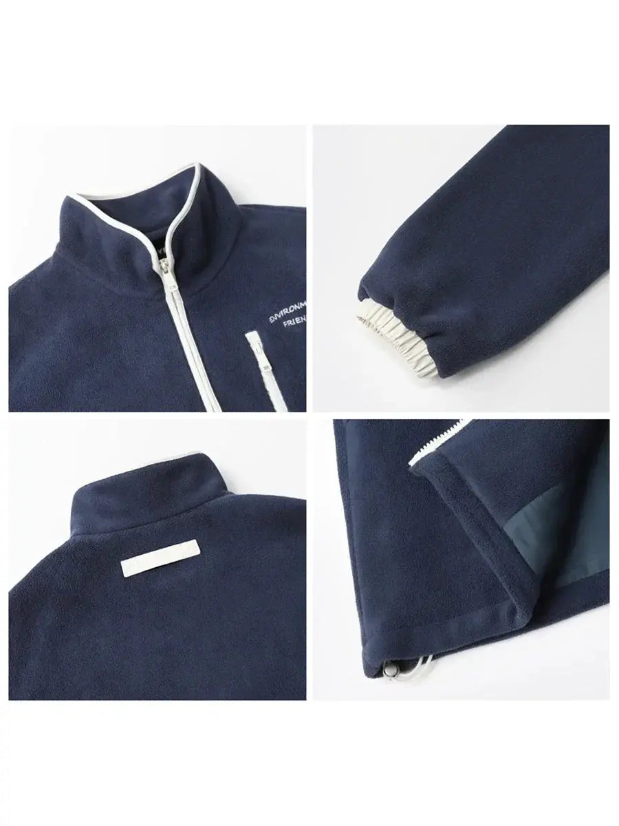 Women's Fleece Jacket with Stand-Up Collar