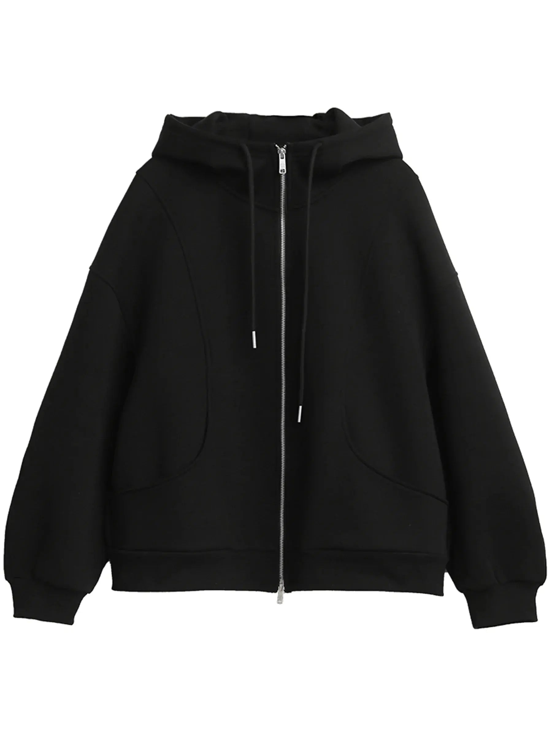Women's Loose Drawstring Hooded Sweatshirt Jacket