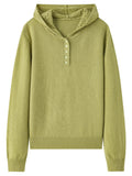Textured Soft-Comfort Hooded Knit Sweater