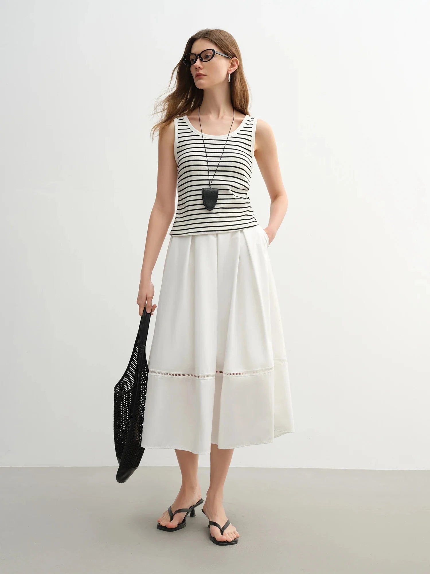 Plus Size Artistic Retro High Waist Slimming Long Skirt