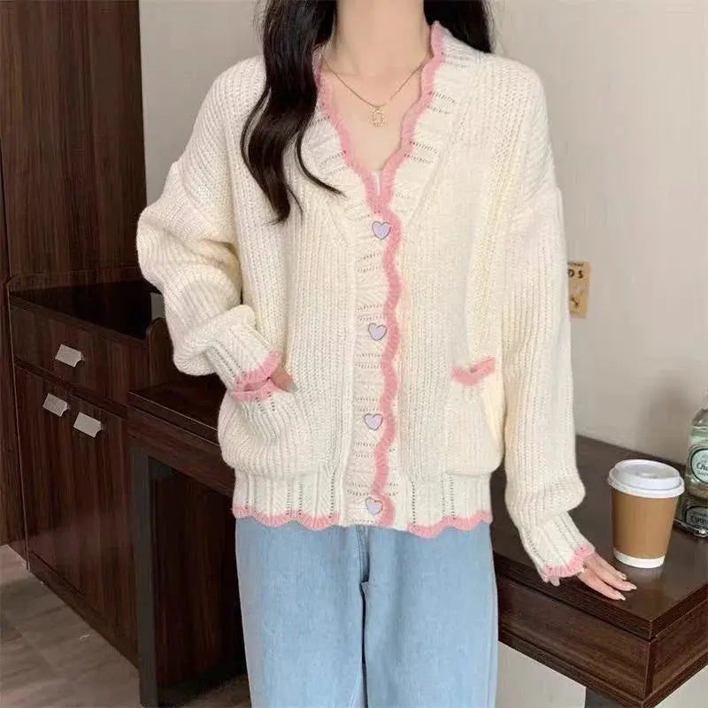 Autumn V-Neck Knitted Jumper