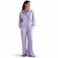 Autumn Purple Plaid Pajama Set 2-Piece Long Sleeve