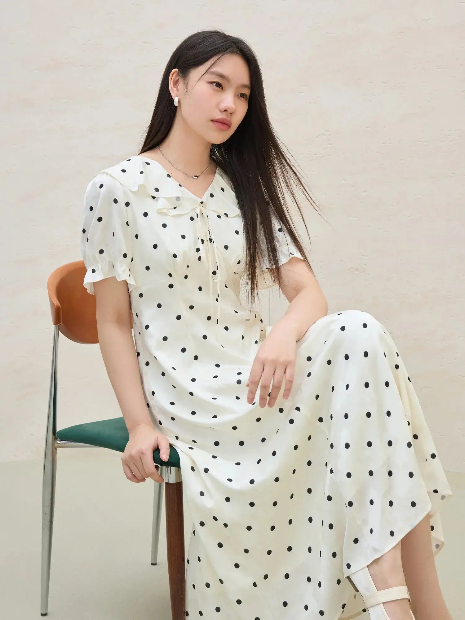 Elegant Polka Dot Sweetheart Dress