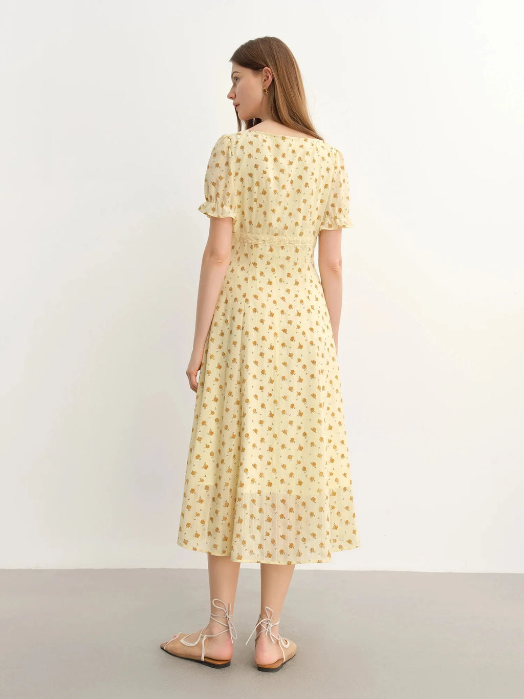 Plus Size Floral Lace Dress Tailored Summer Midi