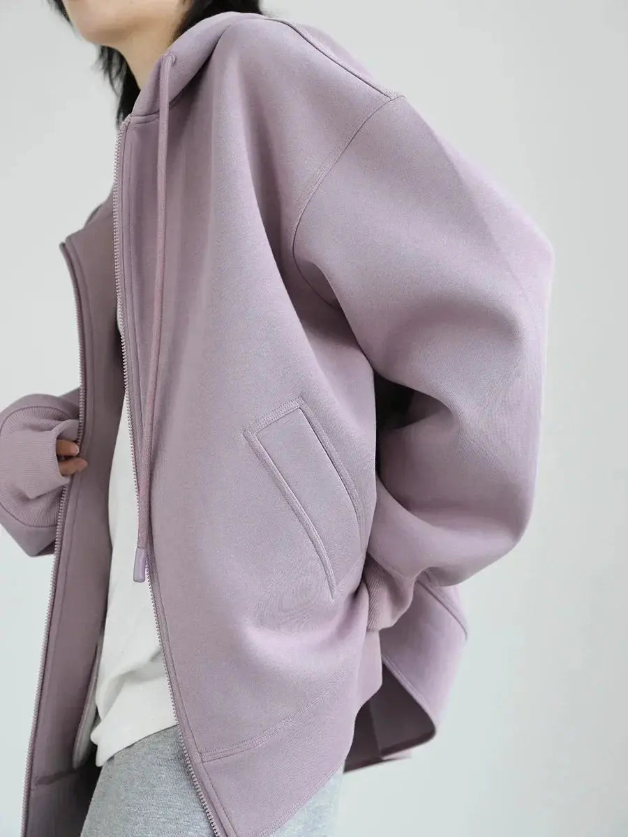 Women's Casual Loose Solid Hooded Overcoat