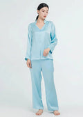 Elegant Women's Real Silk Pajamas Long Sleeve