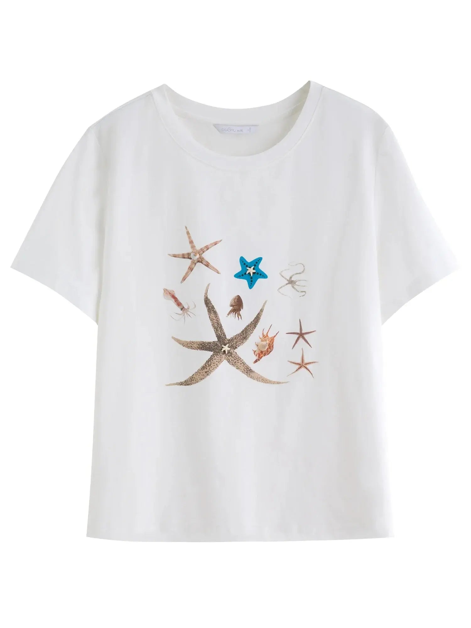 Women's Nautical Print Shell Tee Slim Fit