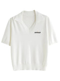 Women's Curve-Flattering Knit Top with Structured Collar