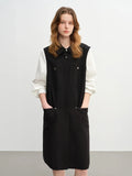 Plus Size Mock Layer Color Block Work Dress
