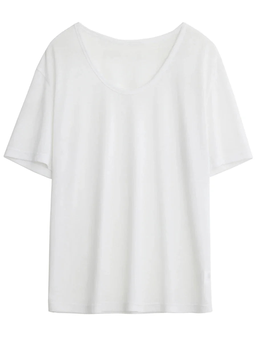 Loose Casual T-Shirt - Basic Short Sleeve Summer Tee