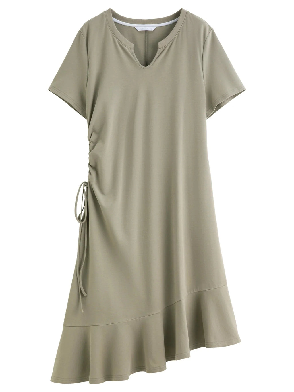 Drawstring A-Line Midi Dress Casual Summer Elegance