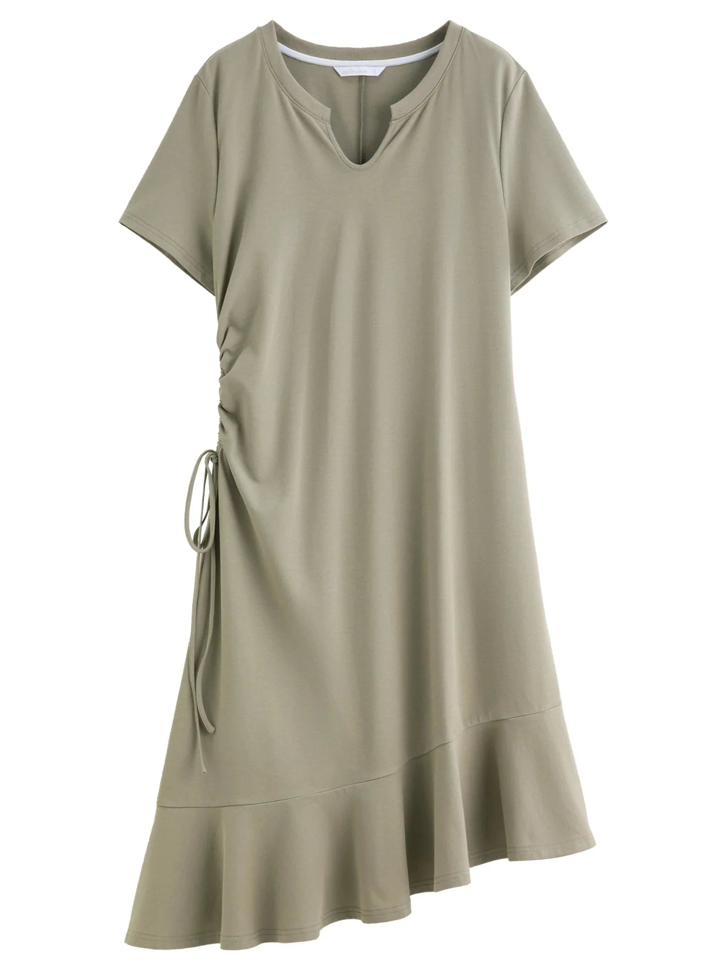 Drawstring A-Line Midi Dress Casual Summer Elegance