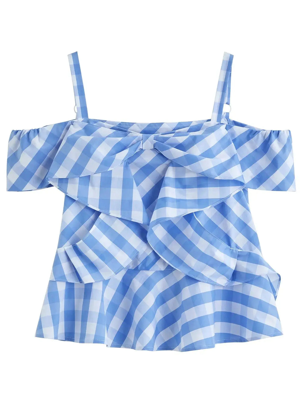 Asymmetric Checkered Blouse Geometric Print Top