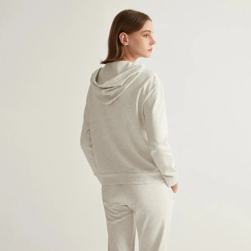 High Quality Cotton Cropped Zip Hoodie for Women