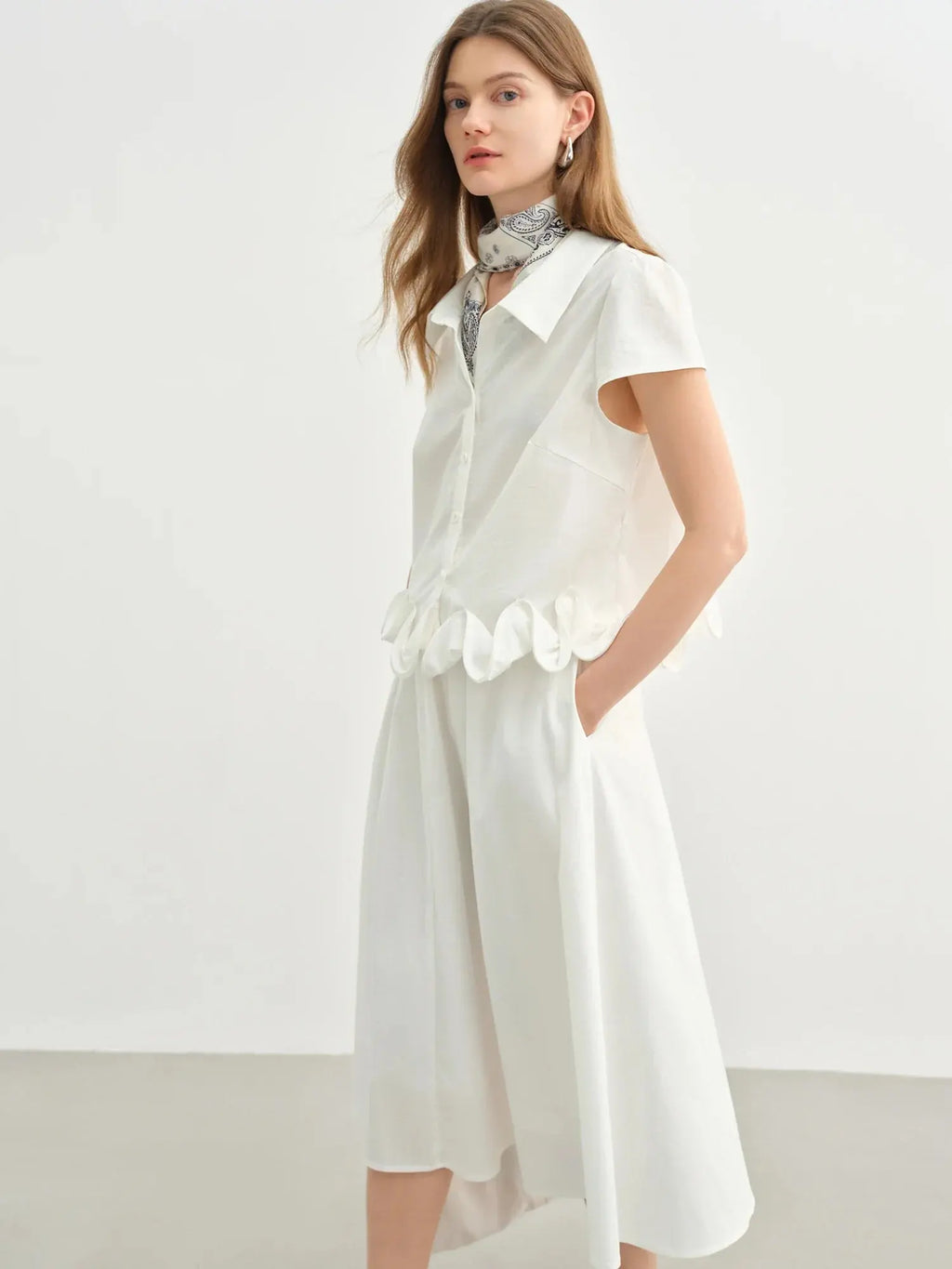 Sophisticated Ruffled Summer Two-Piece Set