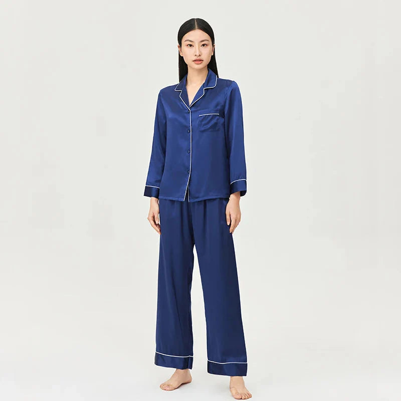 Women’s Mulberry Silk Pajama Set Long Sleeve Loungewear