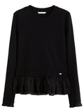 Women’s Ruffle Trim Knitted T-Shirt